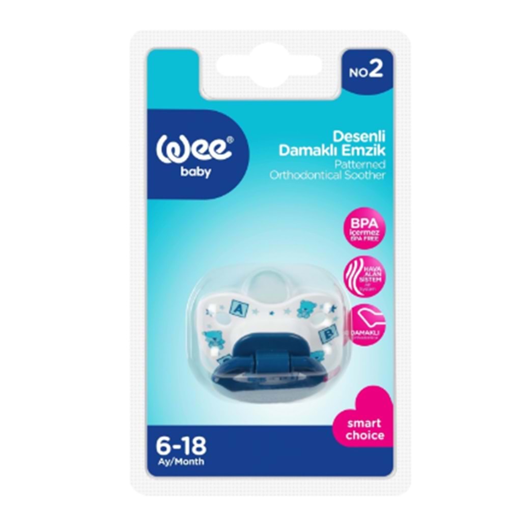 WEE BABY 834 DESENLİ DAMAKLI EMZİK NO:2