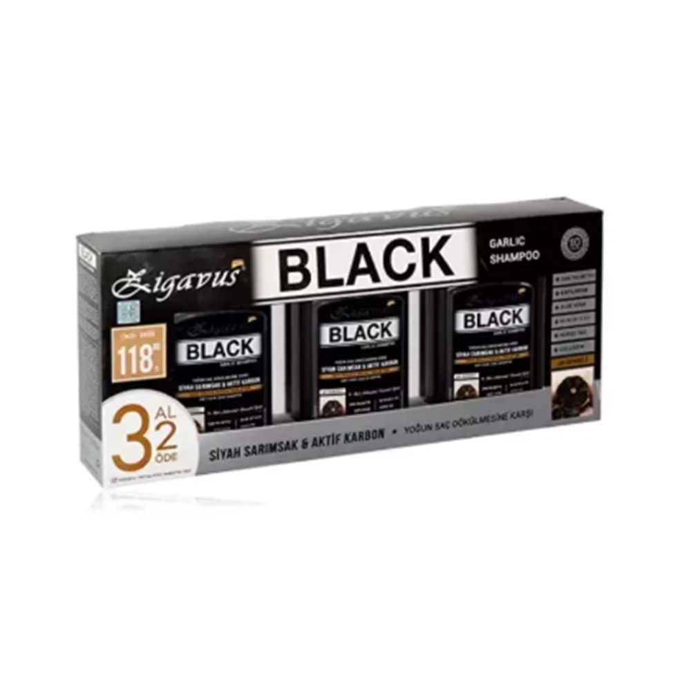 Zigavus Black Siyah Sarımsaklı Şampuan 300 ml - 3 Al 2 Öde