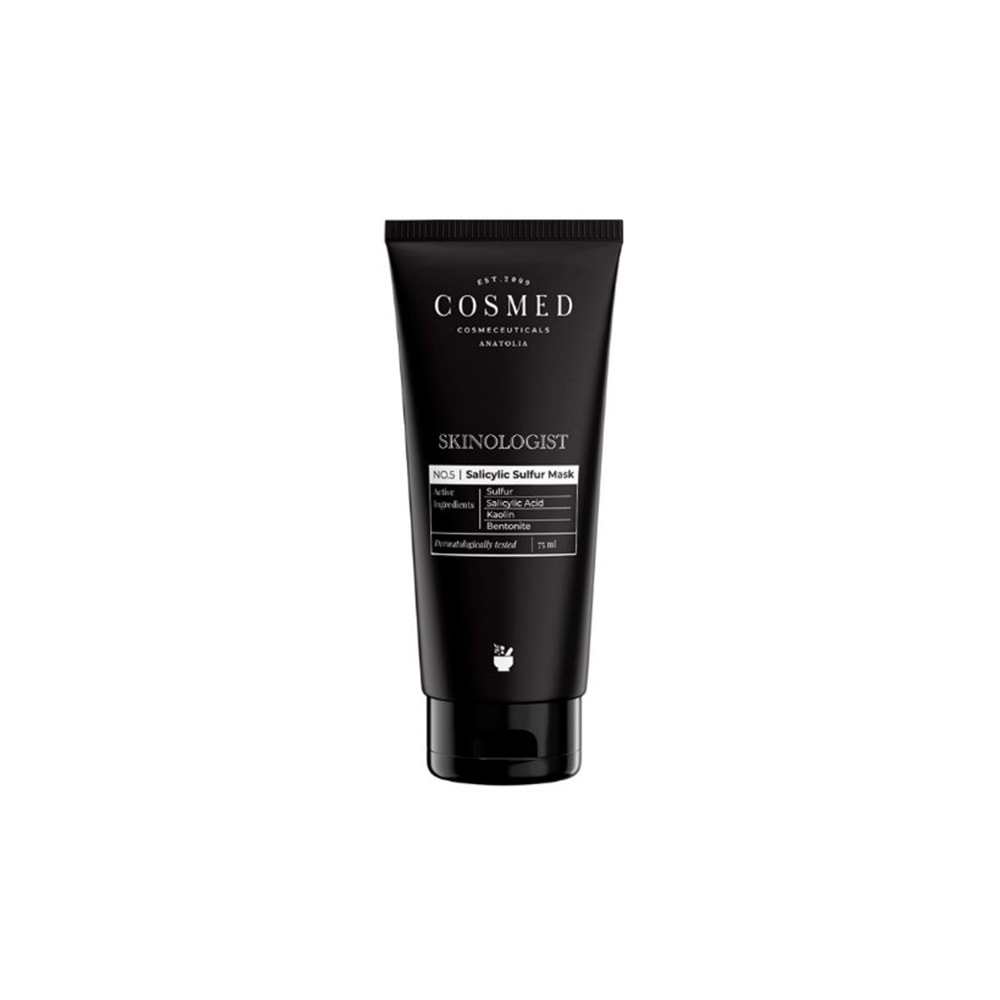 Cosmed Skinologist Salicylic Sulfur Mask - Siyah Nokta Karşıtı Salisilik Asit ve Sülfür İçerikli Kil Maskesi 75 ml