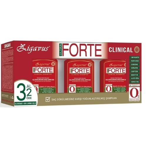 Zigavus Forte Ultra Clinical Kuru & Normal Saçlar için 300 ml - 3 Al 2 Öde