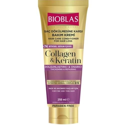 Bioblas Collagen Keratin Saç Dökülmesine Karşı Bakım Kremi 250 ml