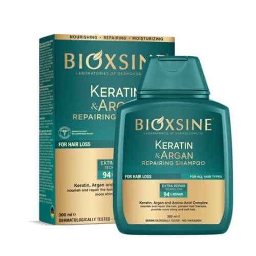 BİOXCİN KERATİN & ARGAN ONARICI ŞAMPUAN 300 ML ( TÜM SAÇ TİPLERİ İÇİN )