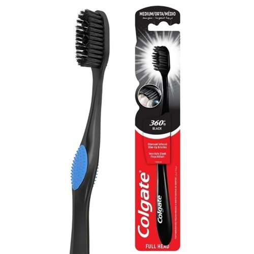 Colgate 360 Charcoal Siyah Diş Fırçası Medium