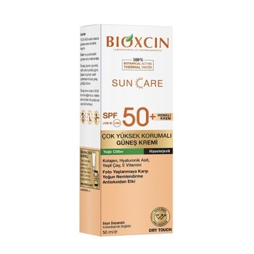 BİOXCIN GÜNEŞ KREMİ SUN CARE SPF50+ DRY TOUCH YAĞLI CİLTLER İÇİN 50 ML ( RENKLİ )