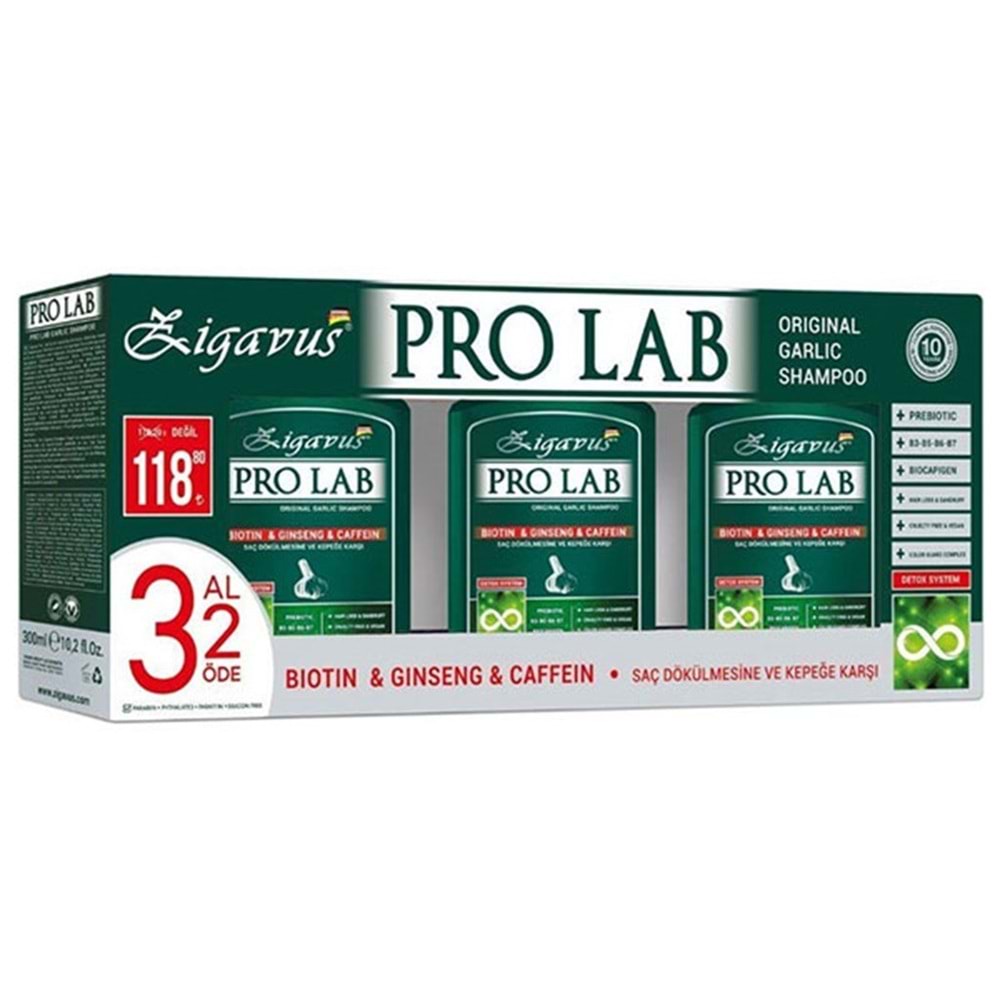 Zigavus Pro Lab Sarımsaklı Şampuan 300 ml - 3 Al 2 Öde Özel Fiyat Etiketli