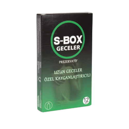 S-BOX GECELER ÖZEL KAYGANLAŞTIRICILI PREZERVATİF KONDOM 12 ADET